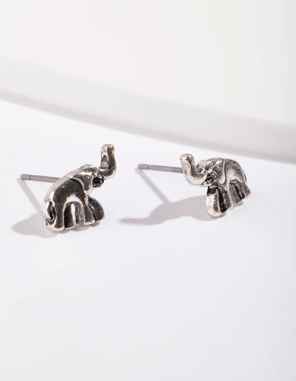 Silver Mini Elephant Stud Earrings - Image 2
