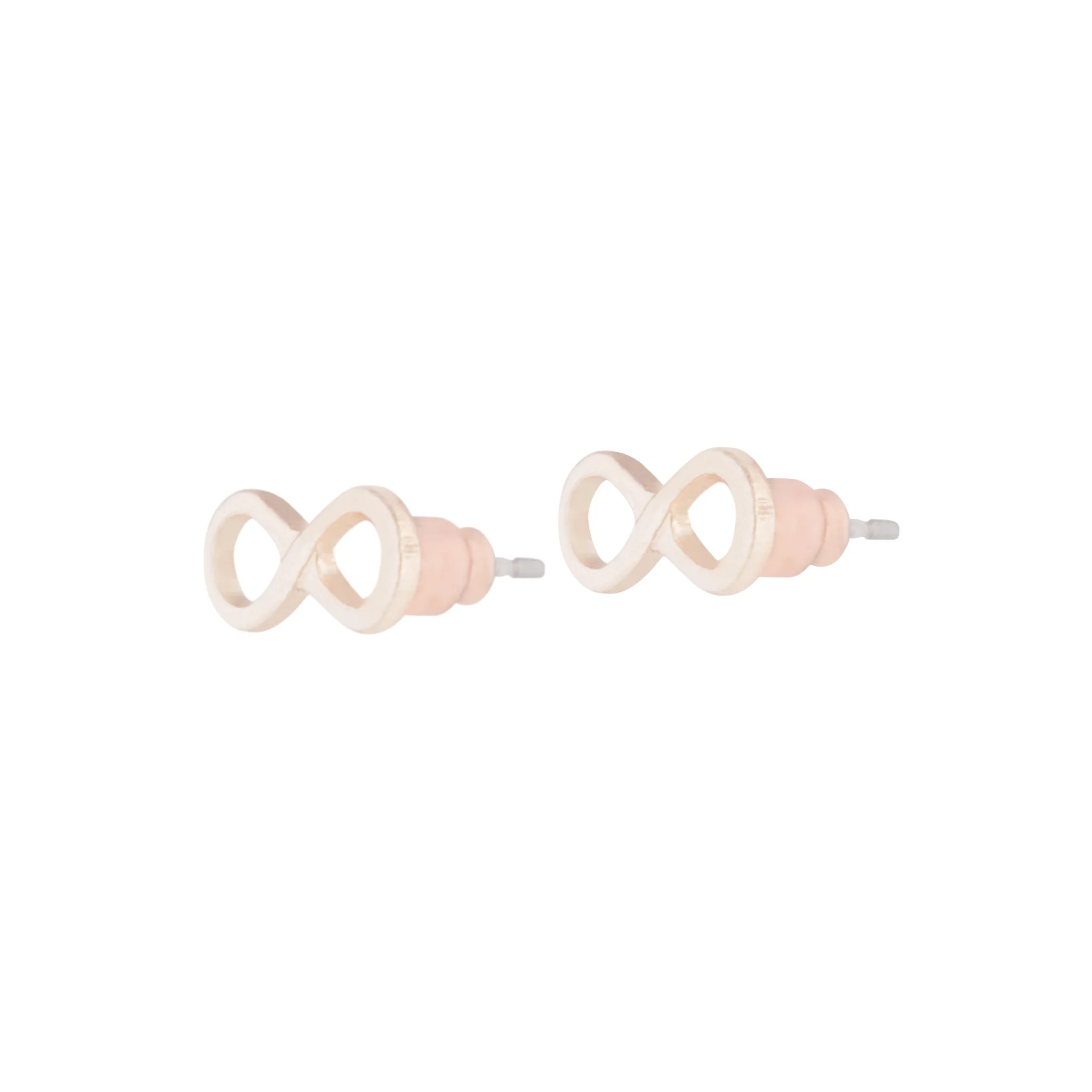 Rose Gold Infinity Stud Earrings - Image 2