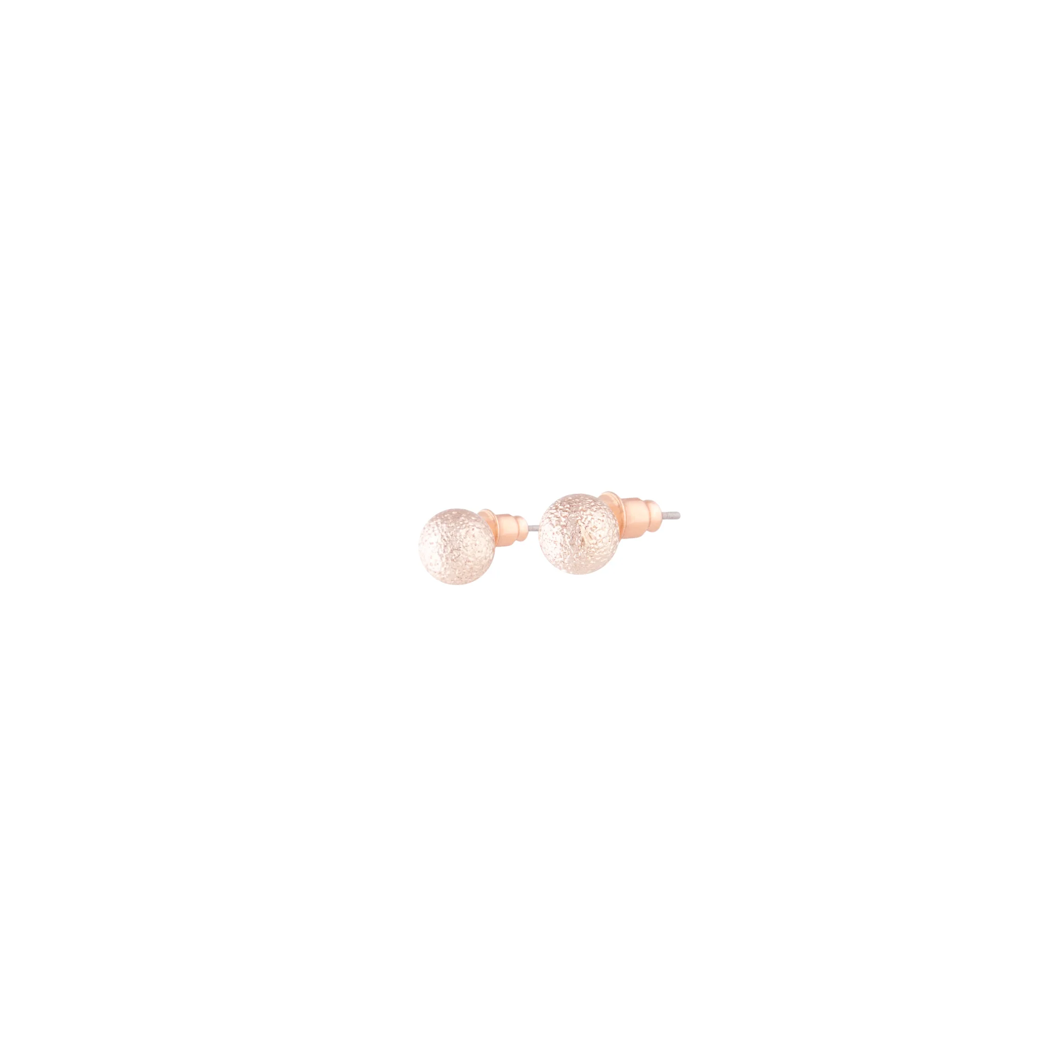 Rose Gold Texture Ball Stud Earrings - Image 2