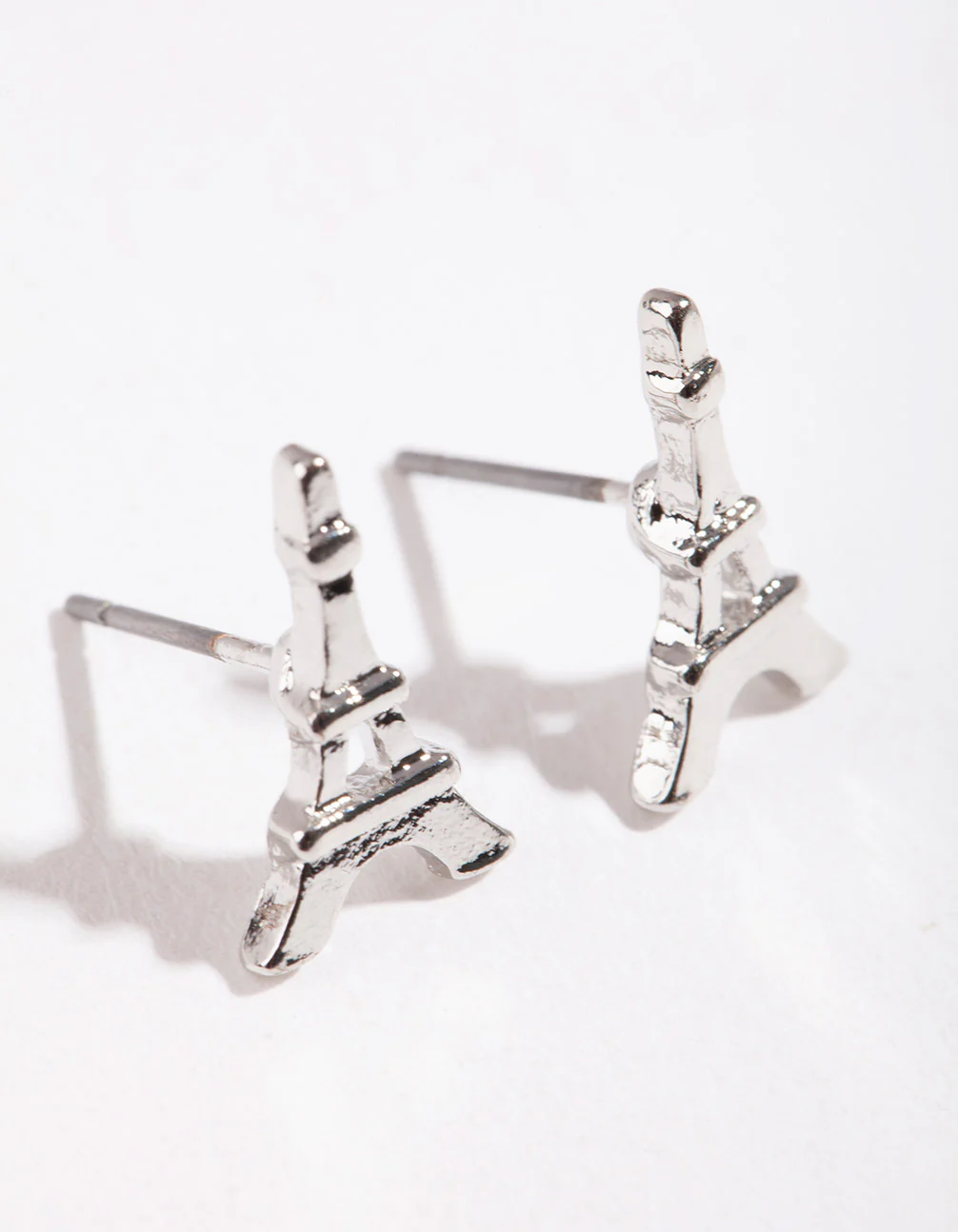 Silver Mini Eiffel Tower Stud Earrings - Image 2
