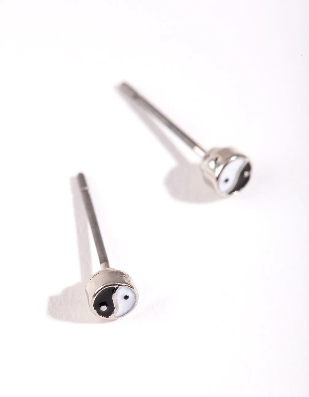 Silver Mini Yin-Yang Stud Earrings - Image 2