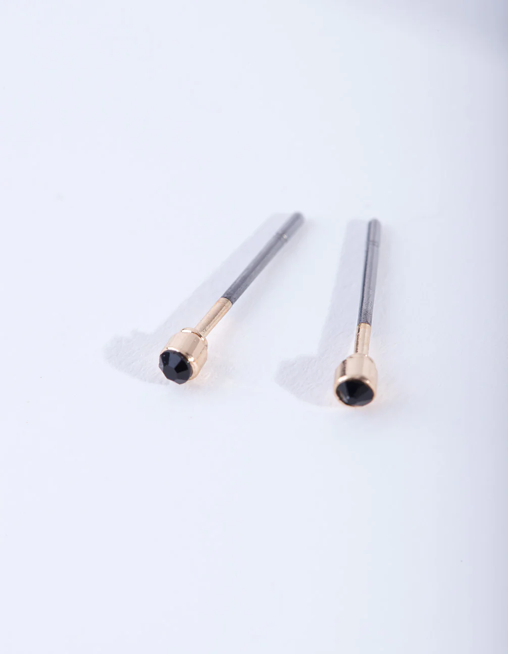 Black Tiny Diamante Stud Earrings - Image 3