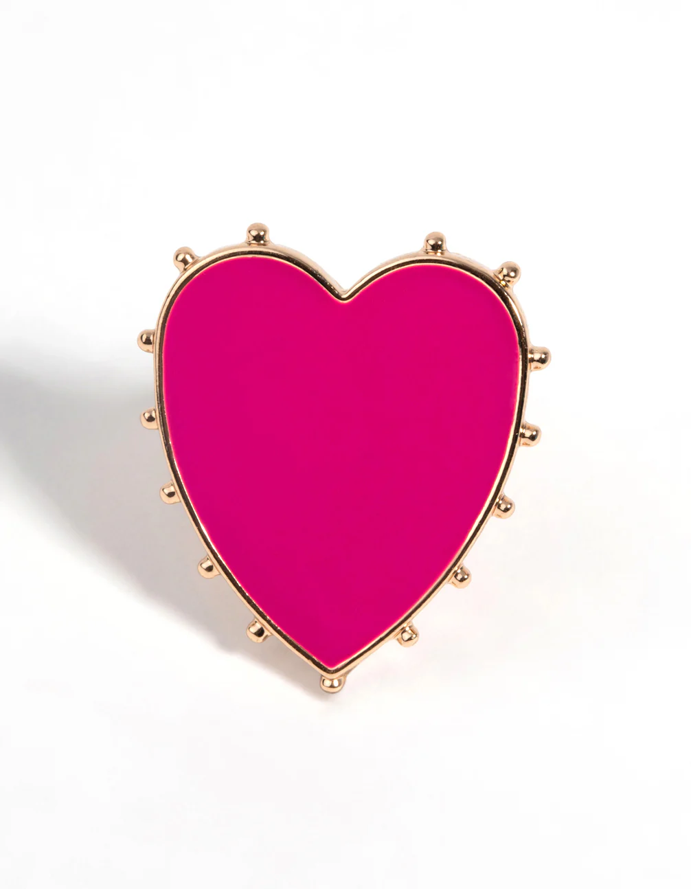 Hot Pink Statement Heart Ring - Image 2