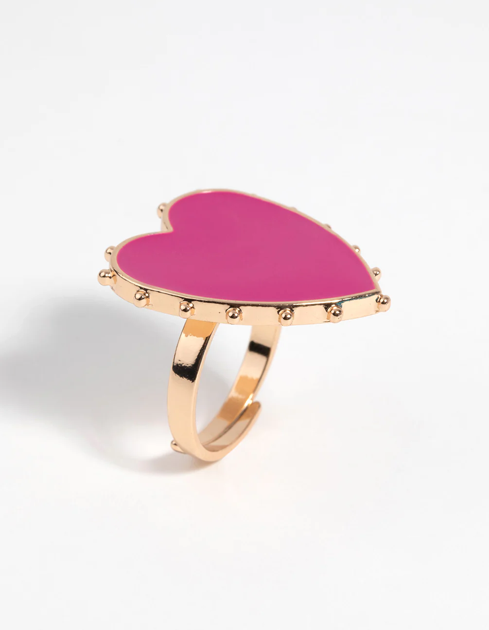Hot Pink Statement Heart Ring - Image 3