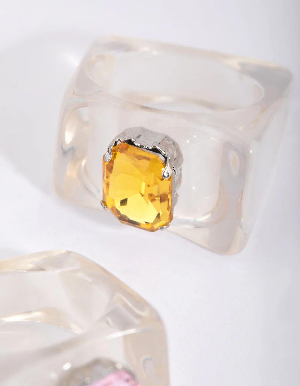 Yellow & Clear Ring Set - Image 2