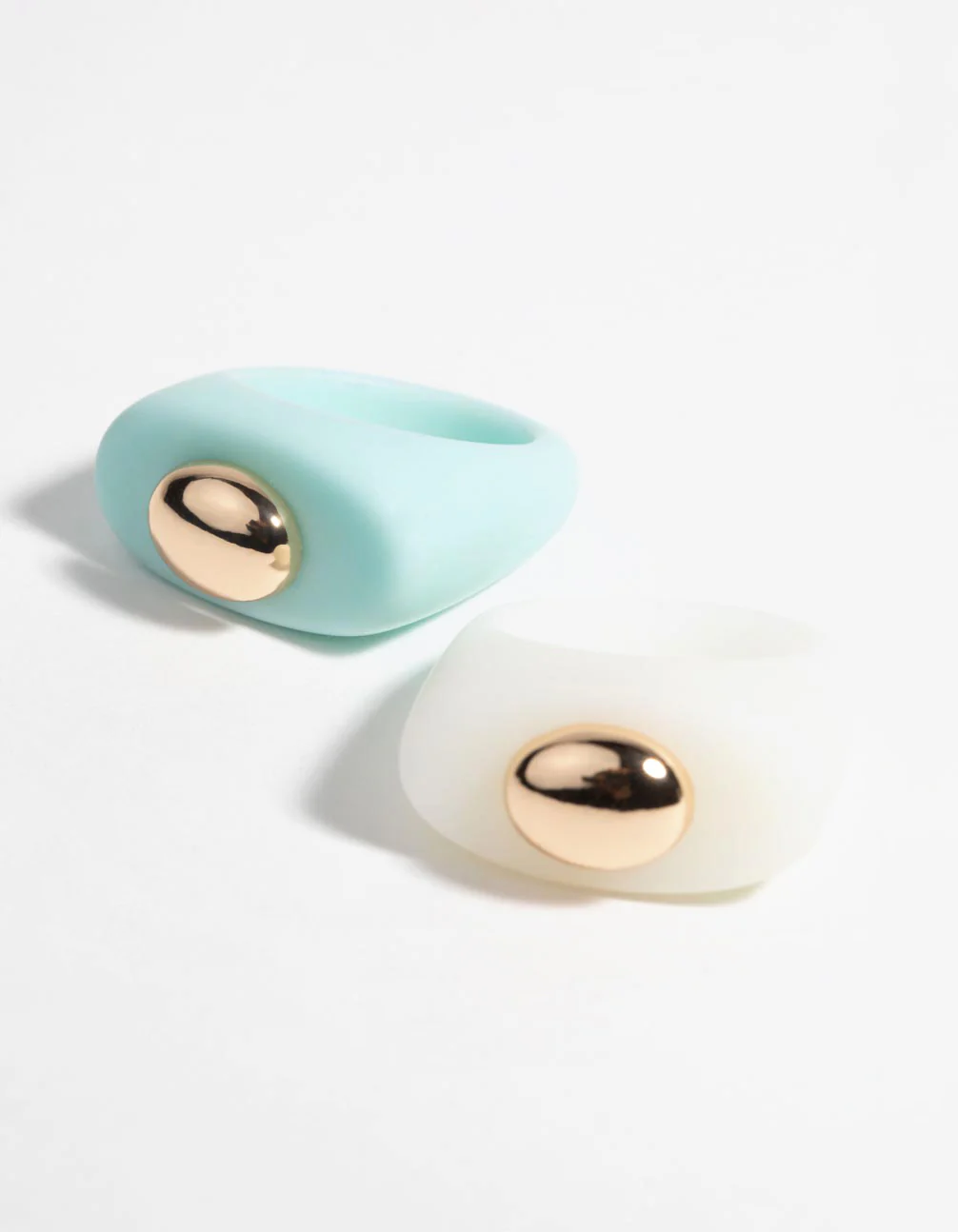 90s White & Turquoise Rings - Image 2