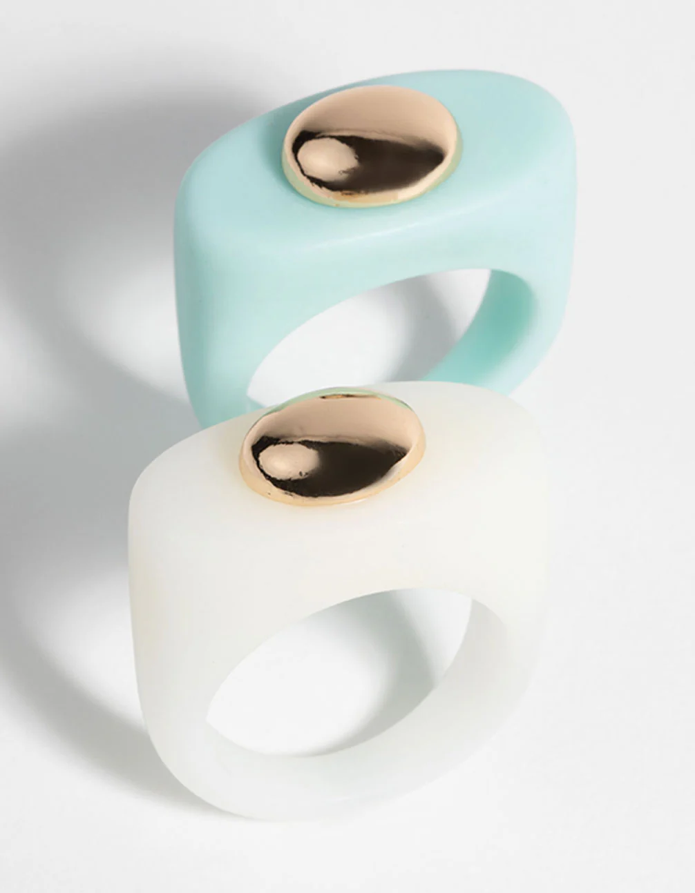 90s White & Turquoise Rings - Image 3