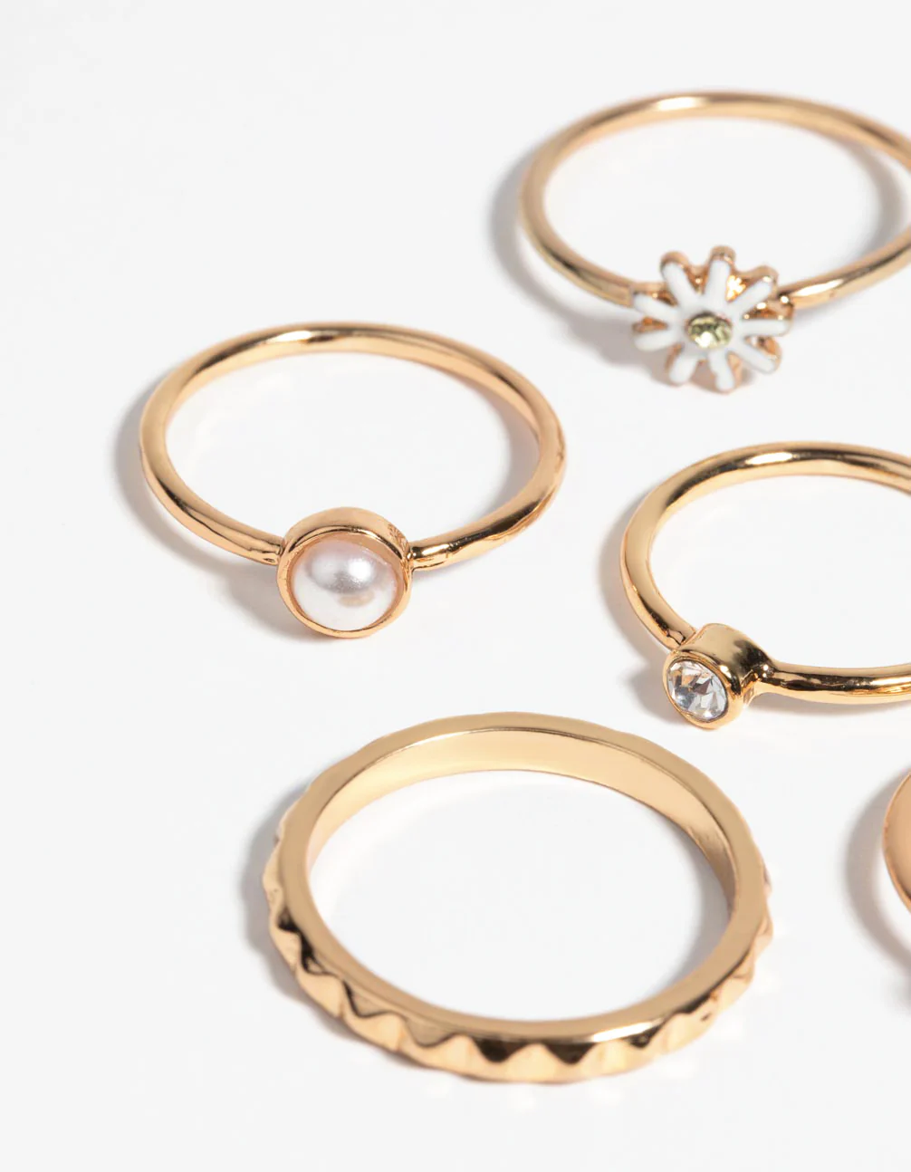 Pink Butterfly & Pearl Ring 5-Pack - Image 3