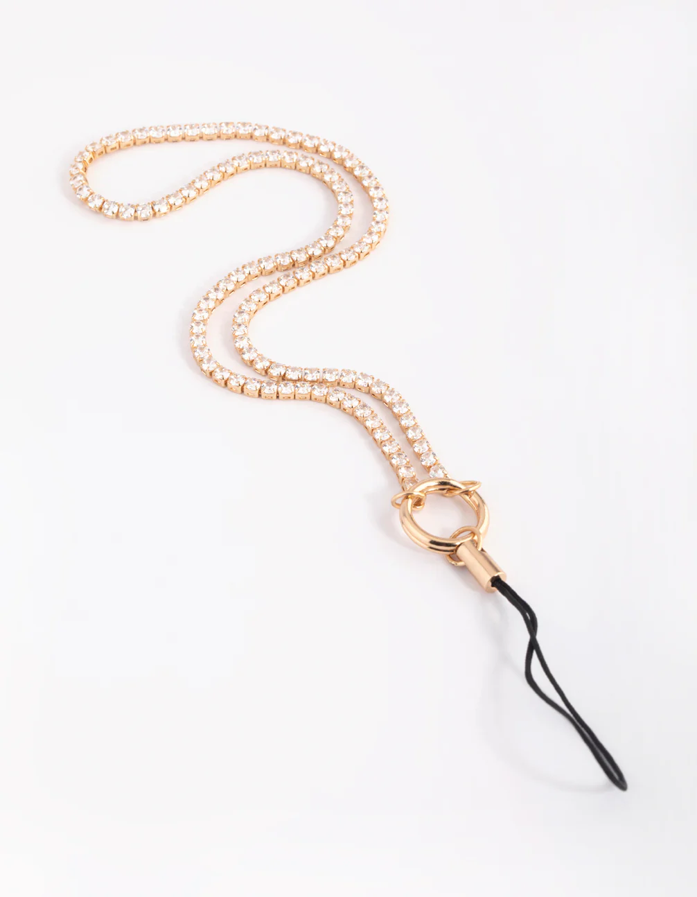 Gold Cubic Zirconia Phone Chain - Image 3