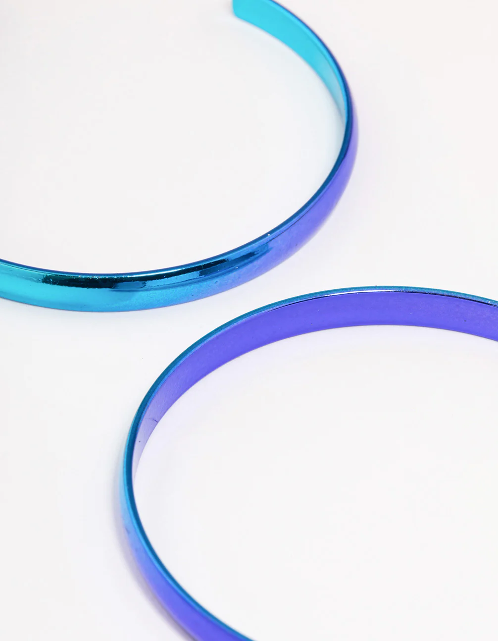 Blue Shiny Smooth 58mm Hoop Earrings - Image 3