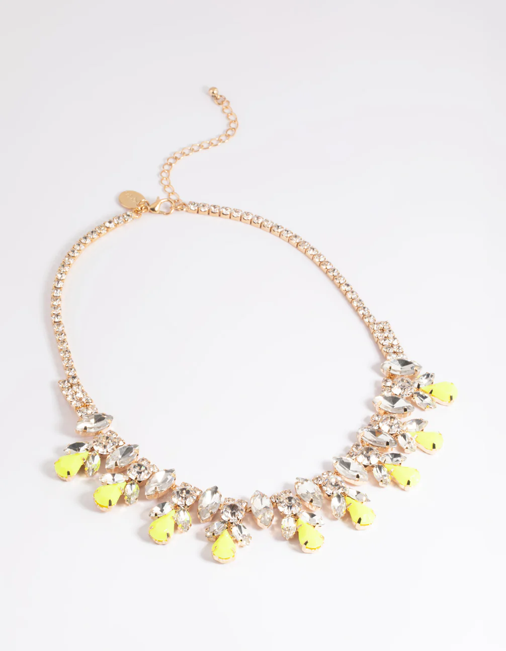 Gold Diamante Neon Statement Necklace - Image 3