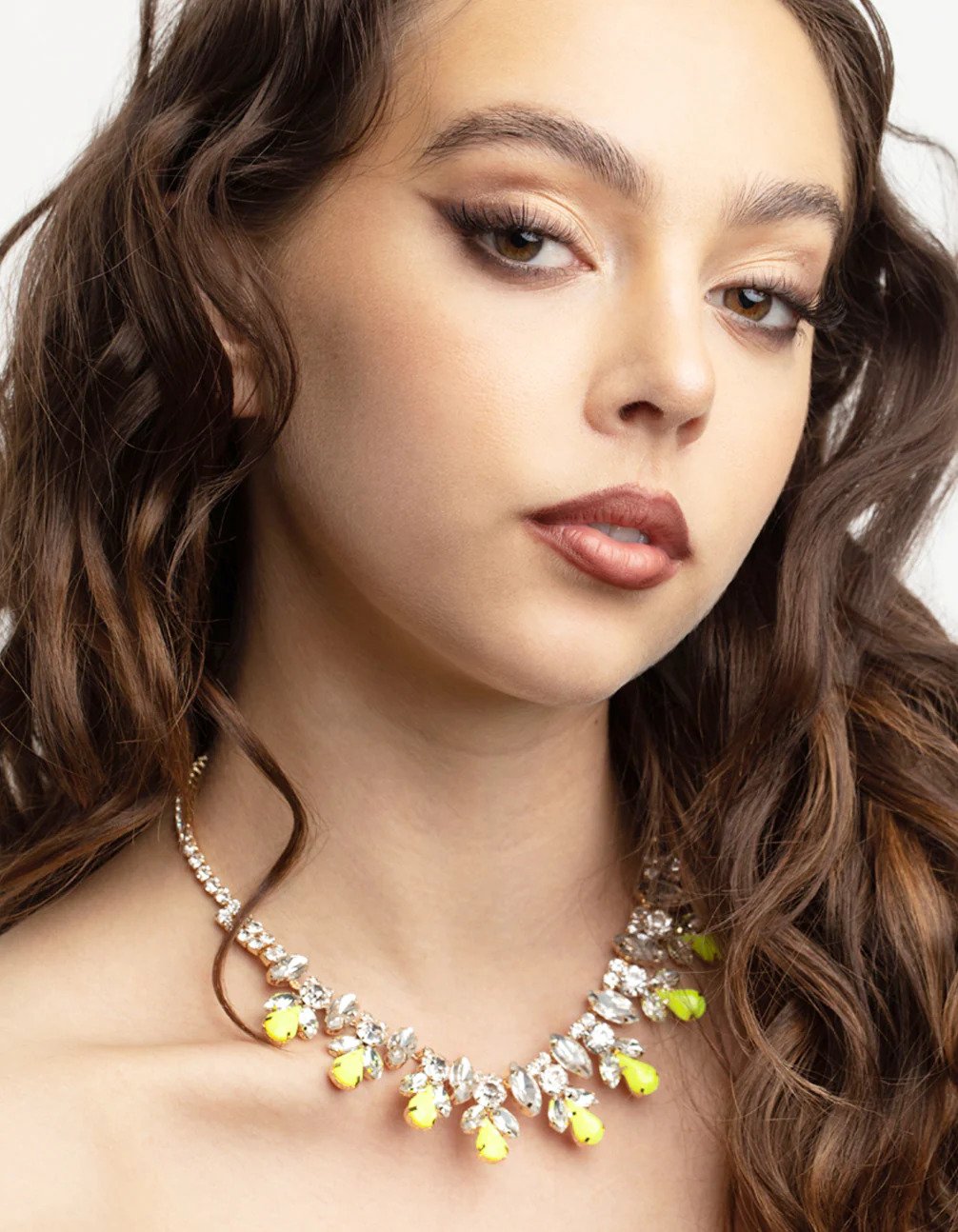 Gold Diamante Neon Statement Necklace - Image 5