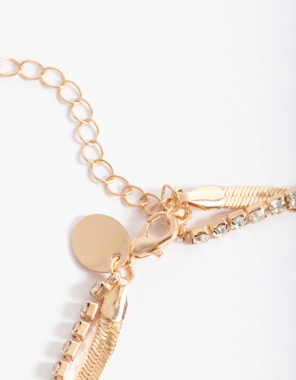 Gold Mixed Flower Charm 3-Row Necklace - Image 3