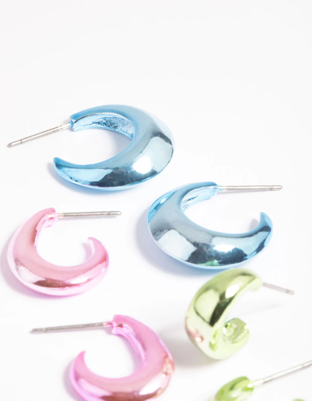 90s Metallic Hoop Earring Pack - Image 3