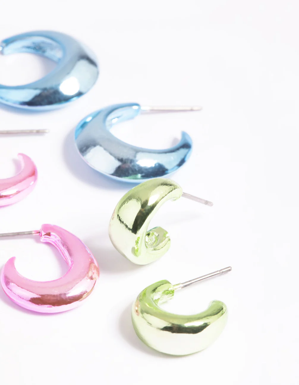 90s Metallic Hoop Earring Pack - Image 4