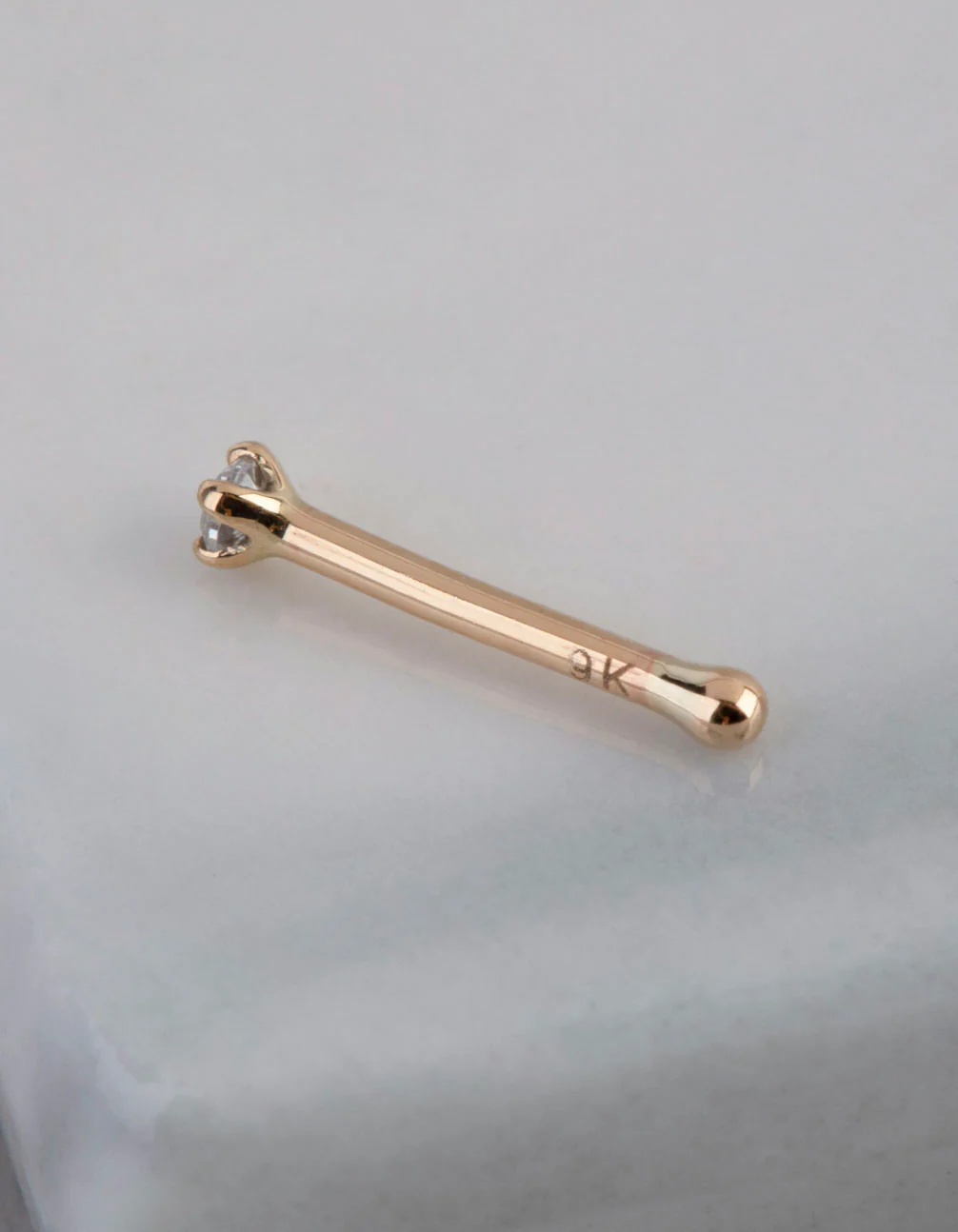 9ct Gold Micro Cubic Zirconia Nose Stud - Image 2