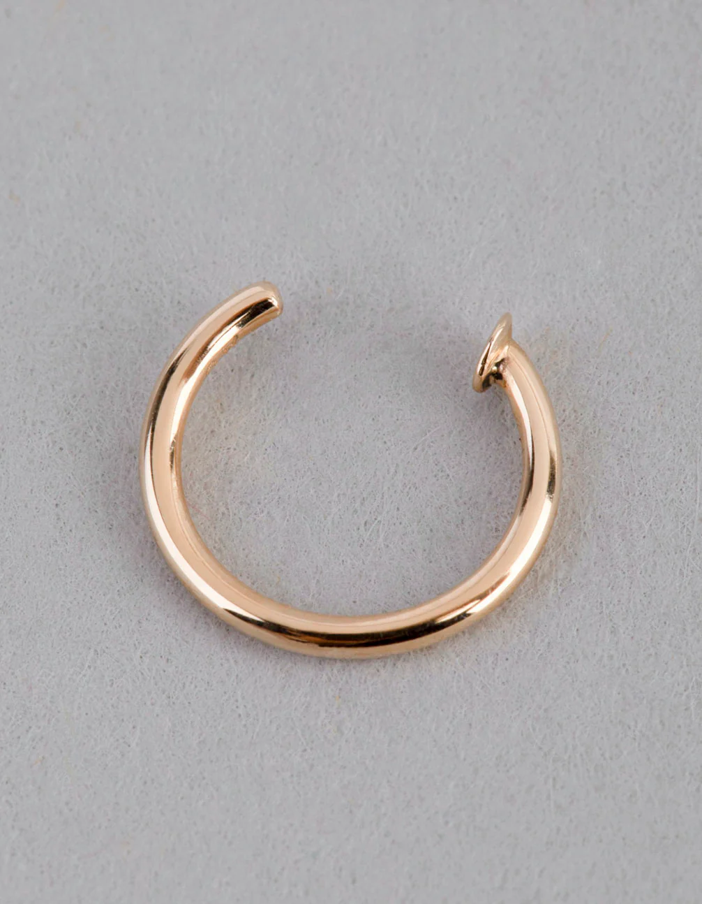 9ct Gold Mini Nail Open Nose Ring - Image 2