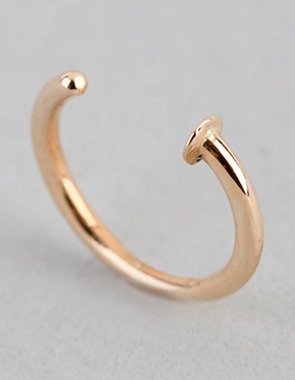 9ct Gold Mini Nail Open Nose Ring - Image 3