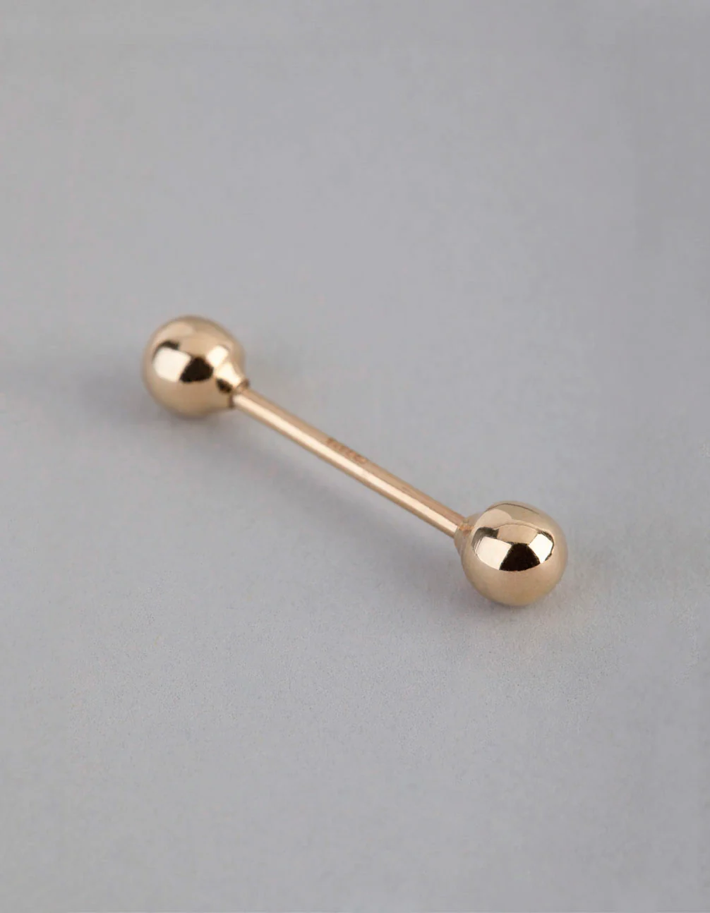 9ct Gold Polished Ball Belly Ring - Image 2