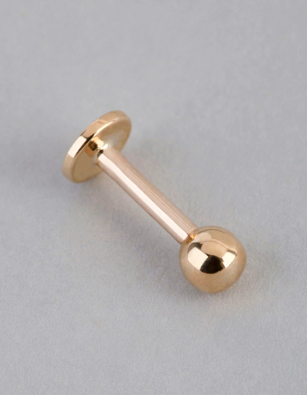 9ct Gold Polished Ball Flat Back - Image 2