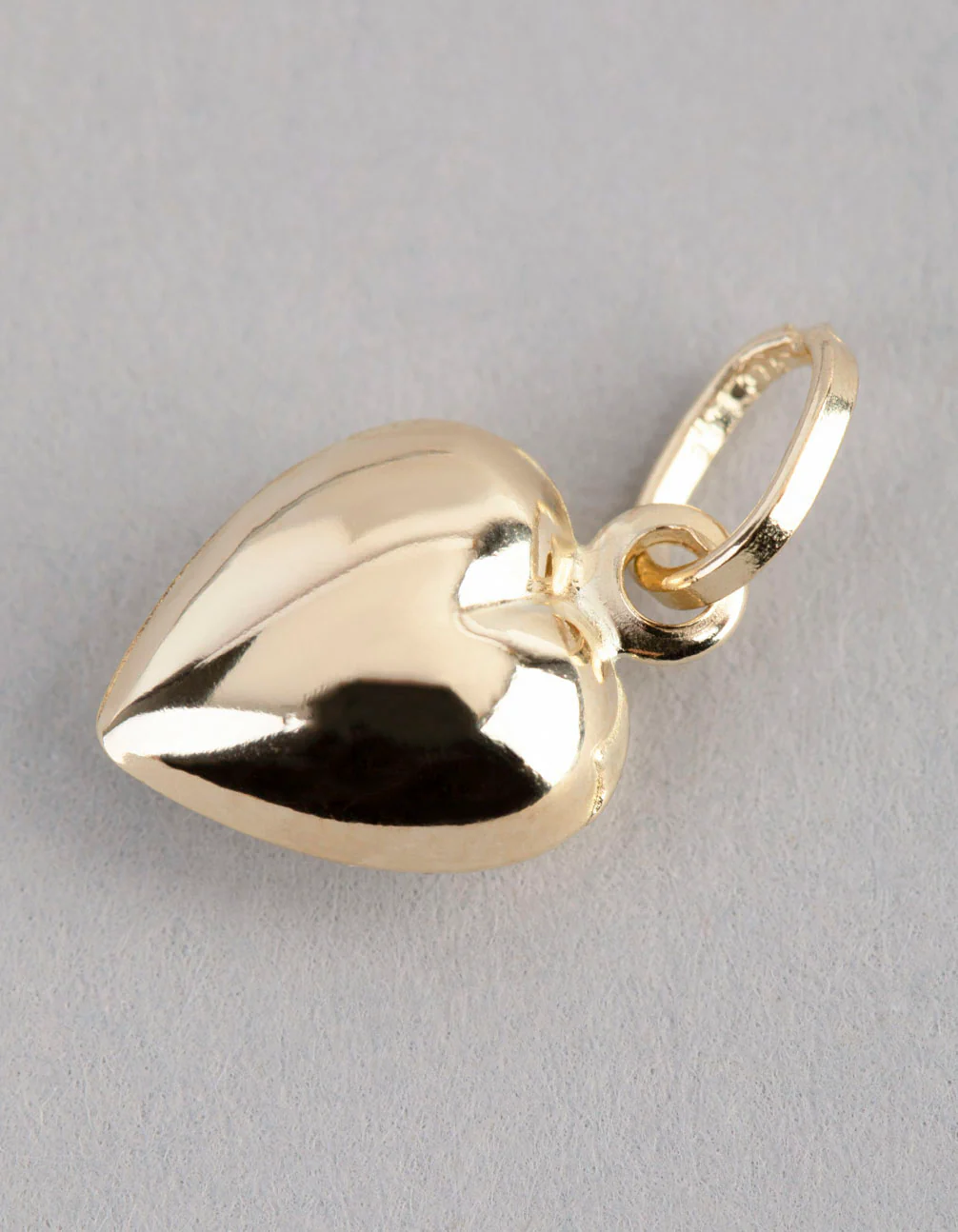 9ct Gold Puffed Heart Pendant Charm - Image 2