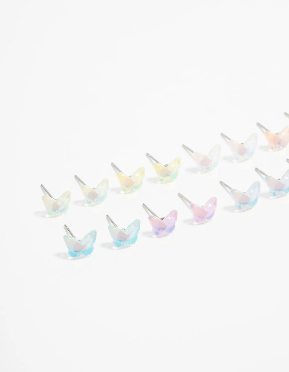 Acrylic Basic Butterfly Stud Earrings 8-Pack - Image 2