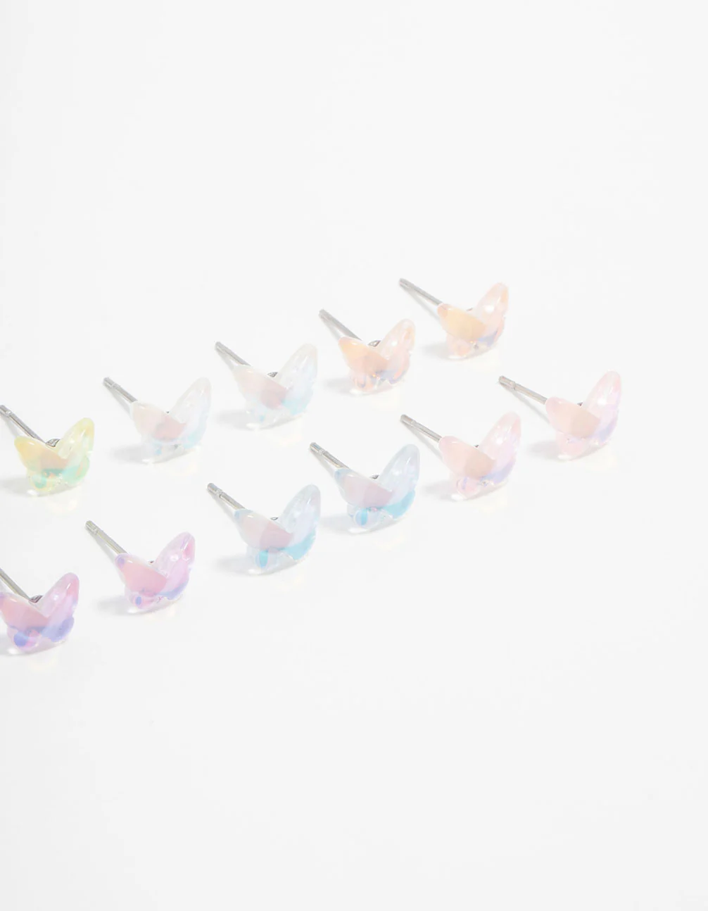 Acrylic Basic Butterfly Stud Earrings 8-Pack - Image 3