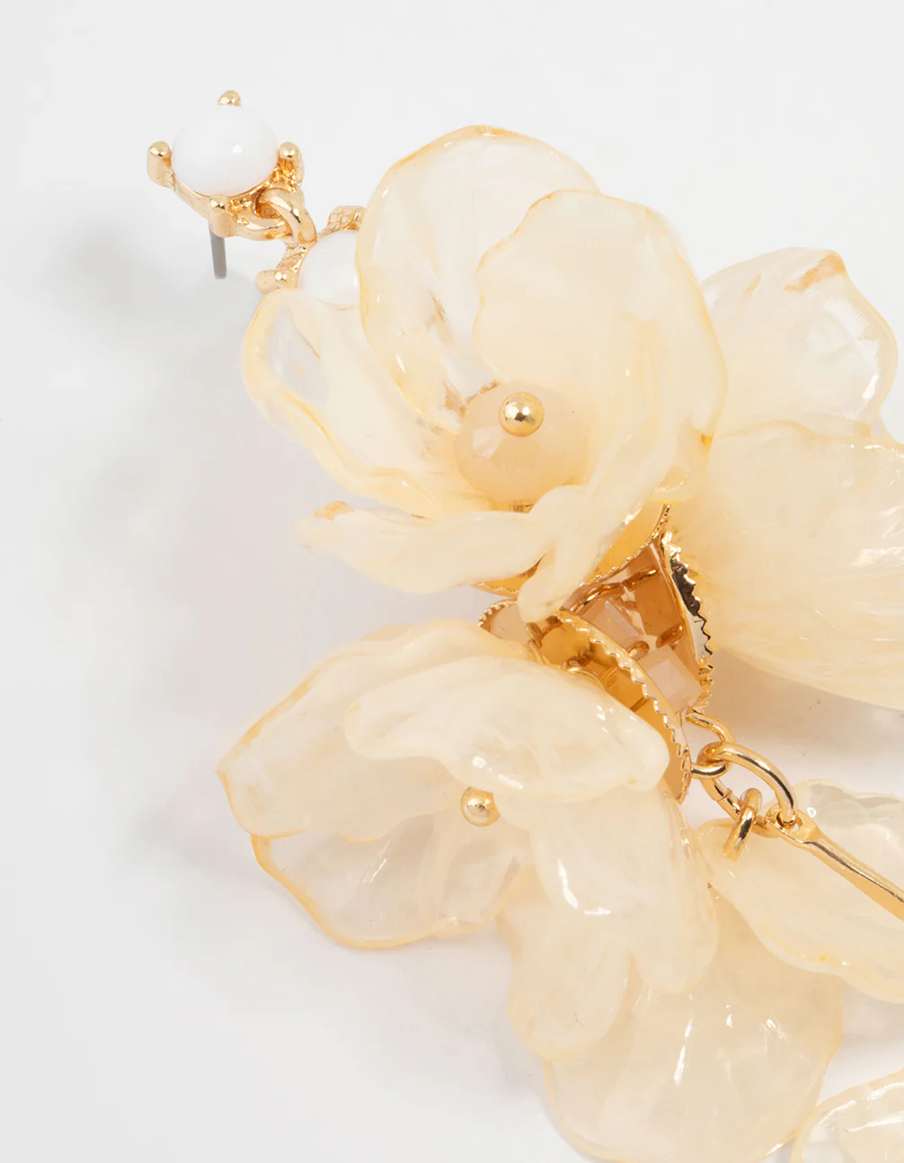 Acrylic Flower Large Drop Earrings - Image 4