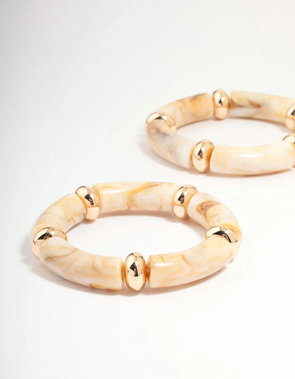 Acrylic & Gold Stretch Bracelets 3-Pack - Image 2