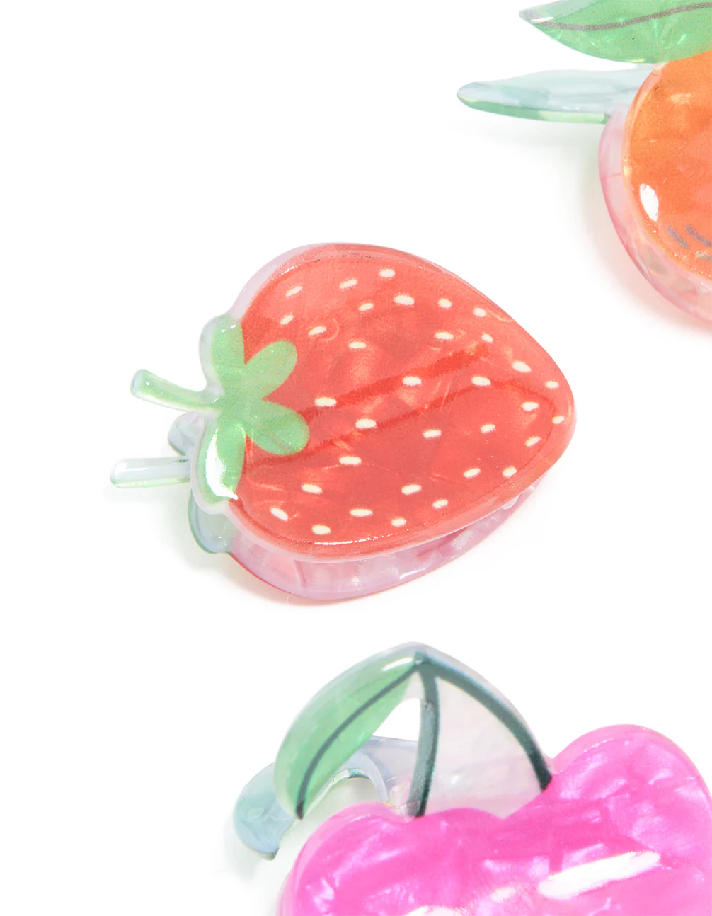 Acrylic Mini Fruit Claw Clips 4-Pack - Image 2