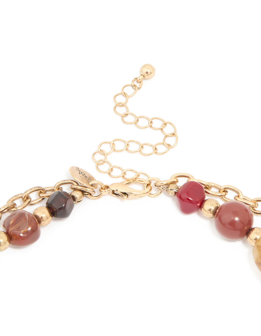 Acrylic Mixed Stone Beaded Double Row Necklace - Image 3