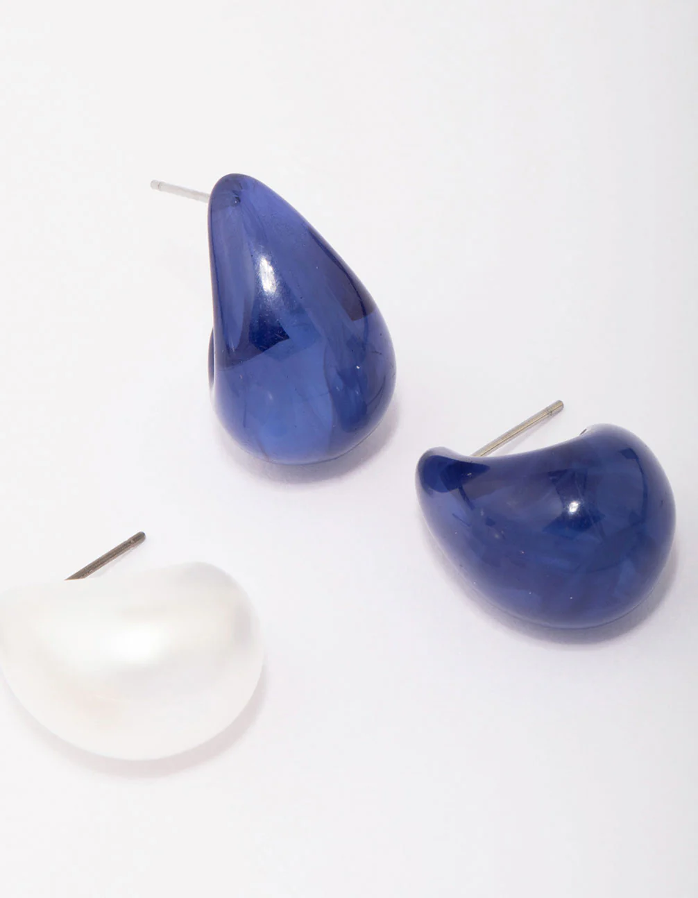 Acrylic Teardrop Huggie Hoop Earring 3-Pack - Image 3