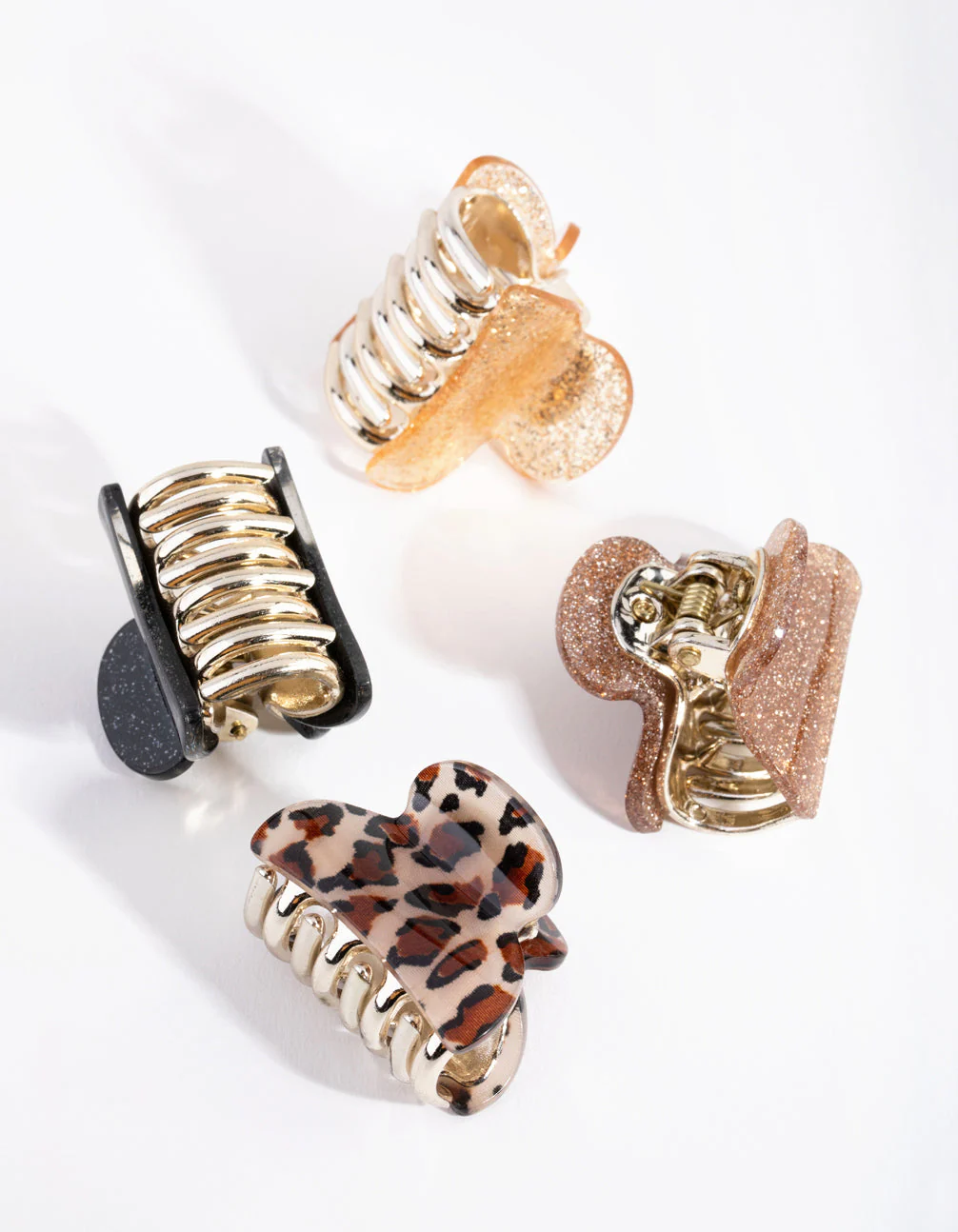 Tortoise Shell Glitter 4-Pack Claw - Image 2