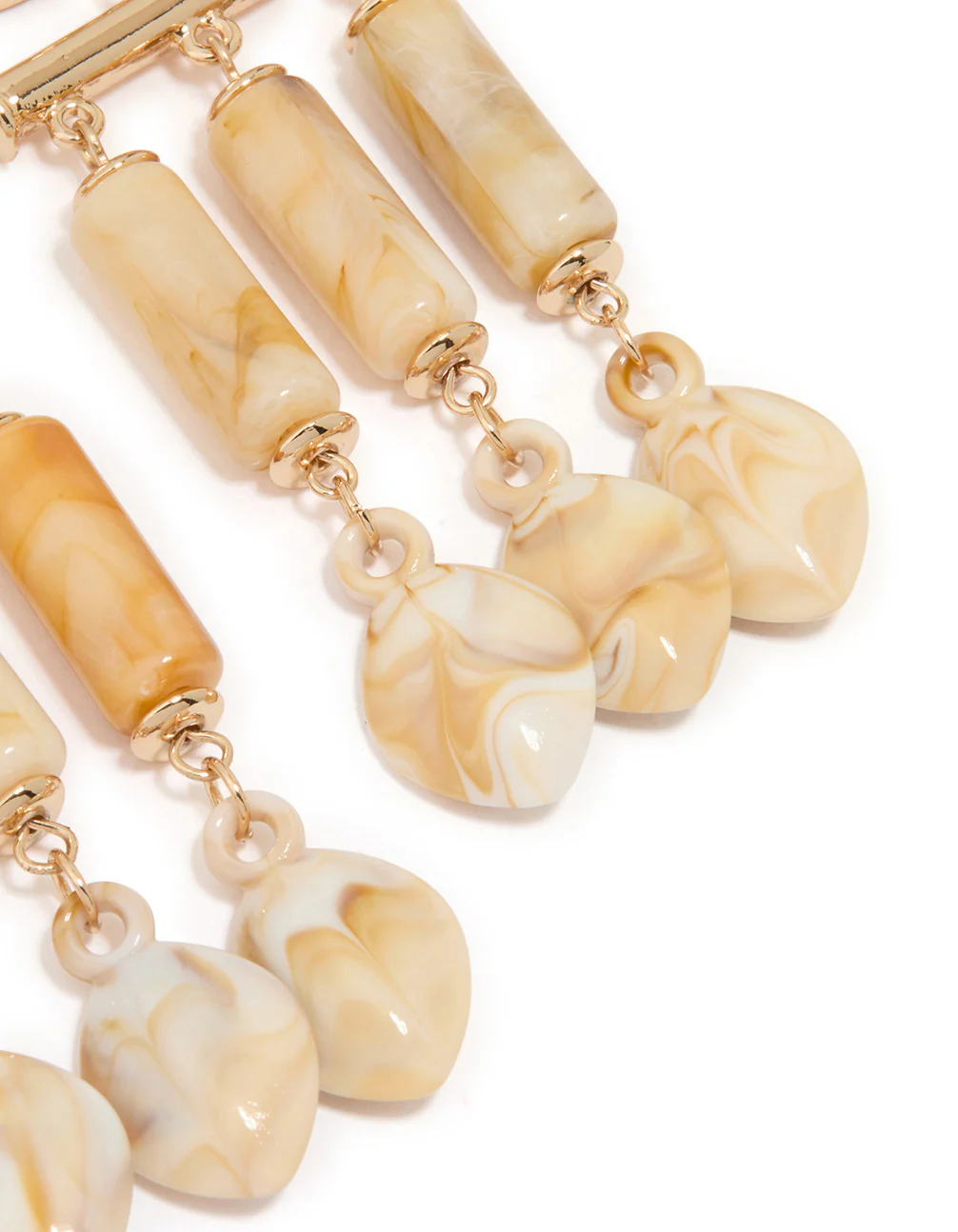 Acrylic Triangular Mixed Beaded Drop Earrings - Image 3