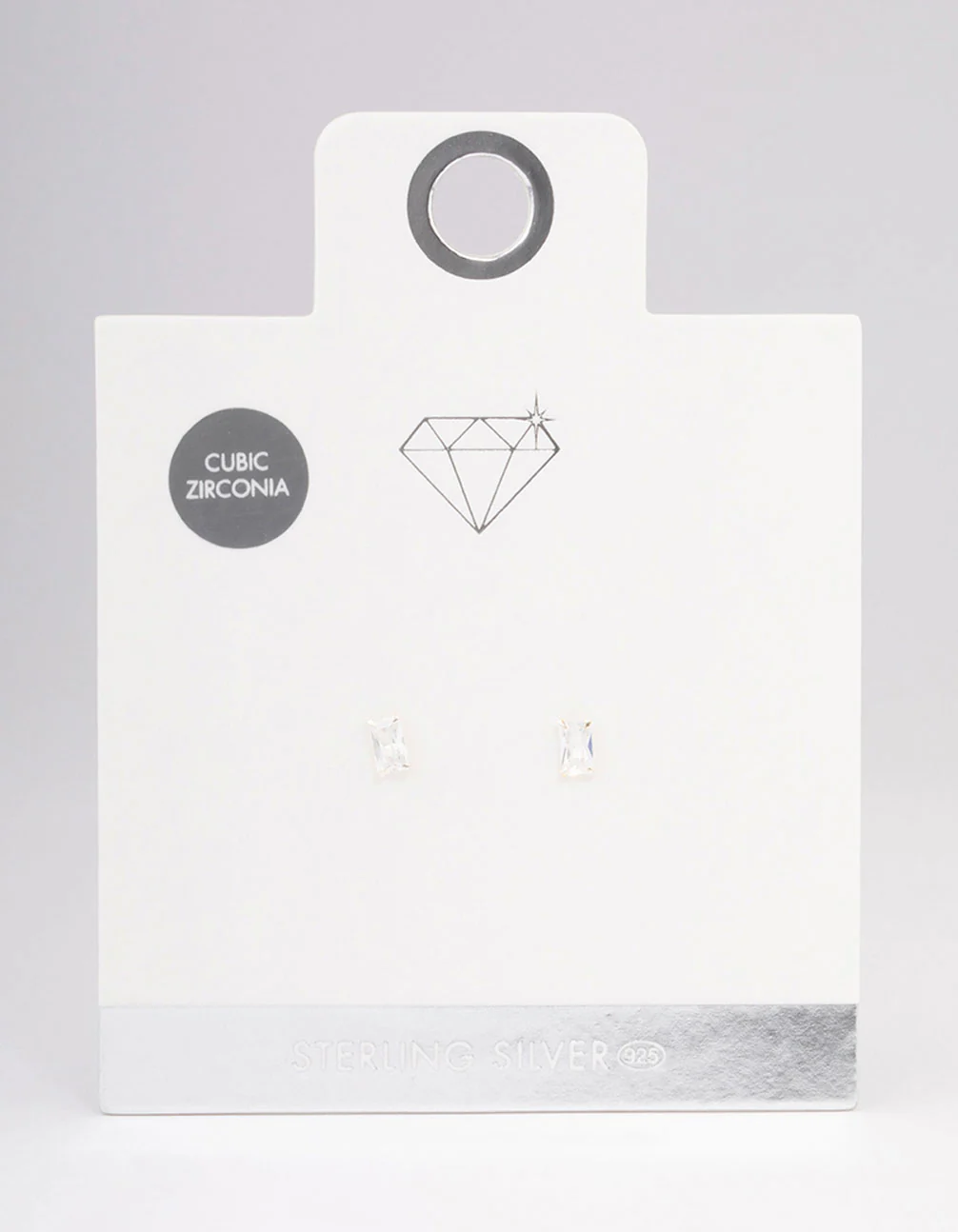 Sterling Silver Baguette Stud Earrings - Image 3