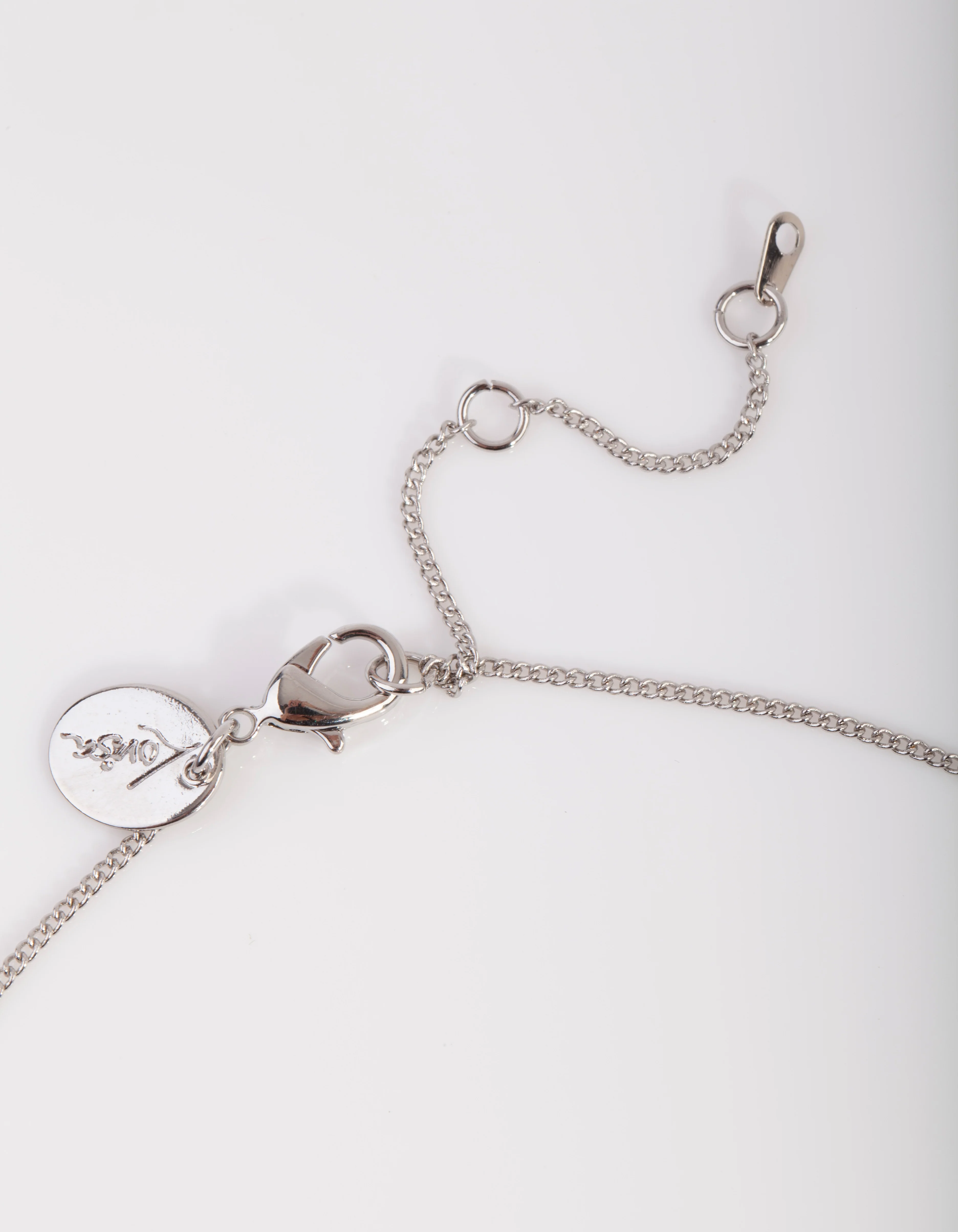 Silver Diamond Simulant Pave Cross Necklace - Image 3