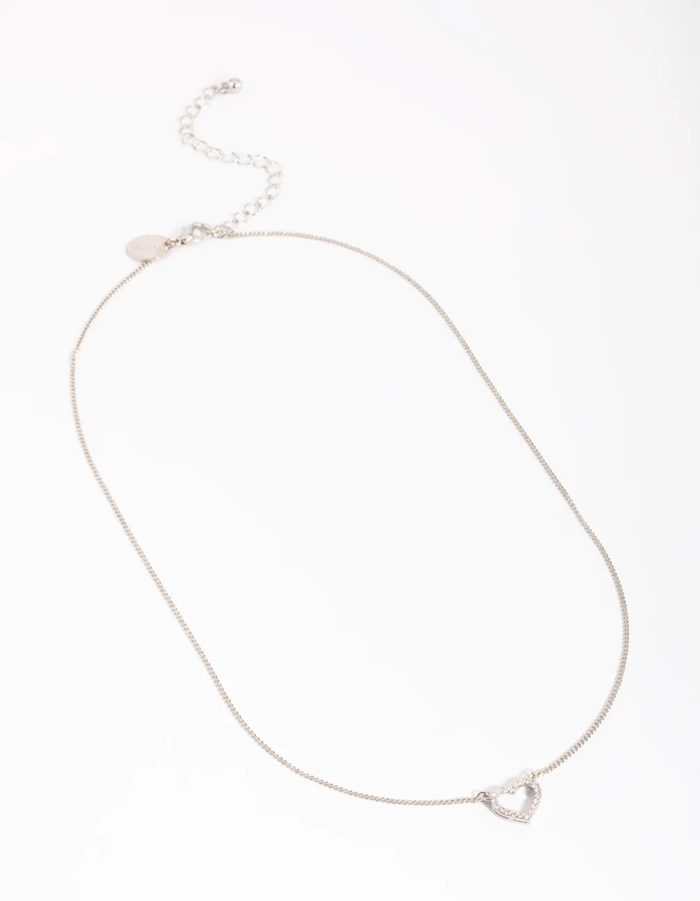 Silver Cubic Zirconia Heart Necklace - Image 3