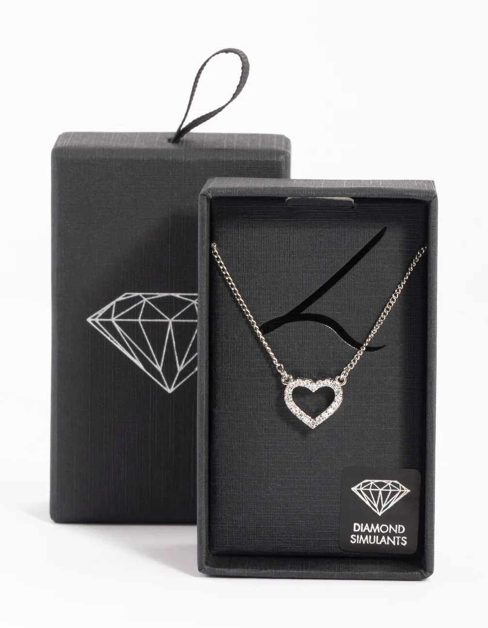 Silver Cubic Zirconia Heart Necklace - Image 5