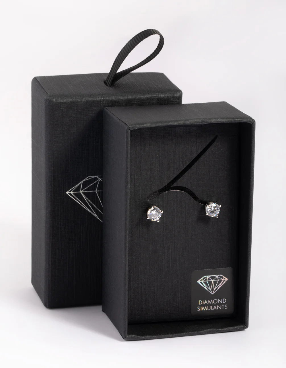 Silver Cubic Zirconia Stud Earrings - Image 3