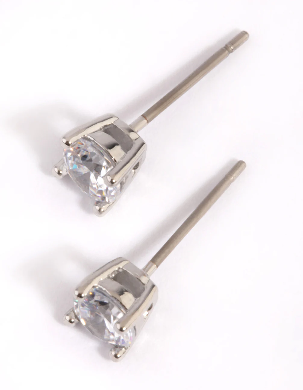 Silver Cubic Zirconia Stud Earrings - Image 5
