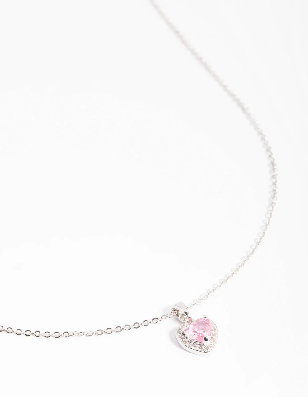 Silver Diamante Heart Necklace