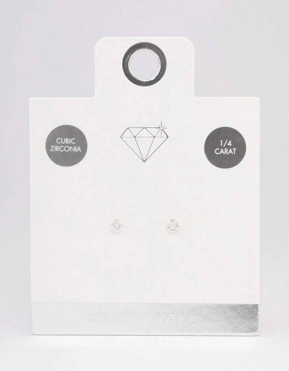 Sterling Silver Cubic Zirconia Crystal Stud Earrings - Image 5