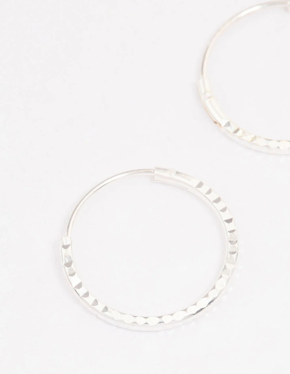 Sterling Silver Diamante Hoop Earrings - Image 2