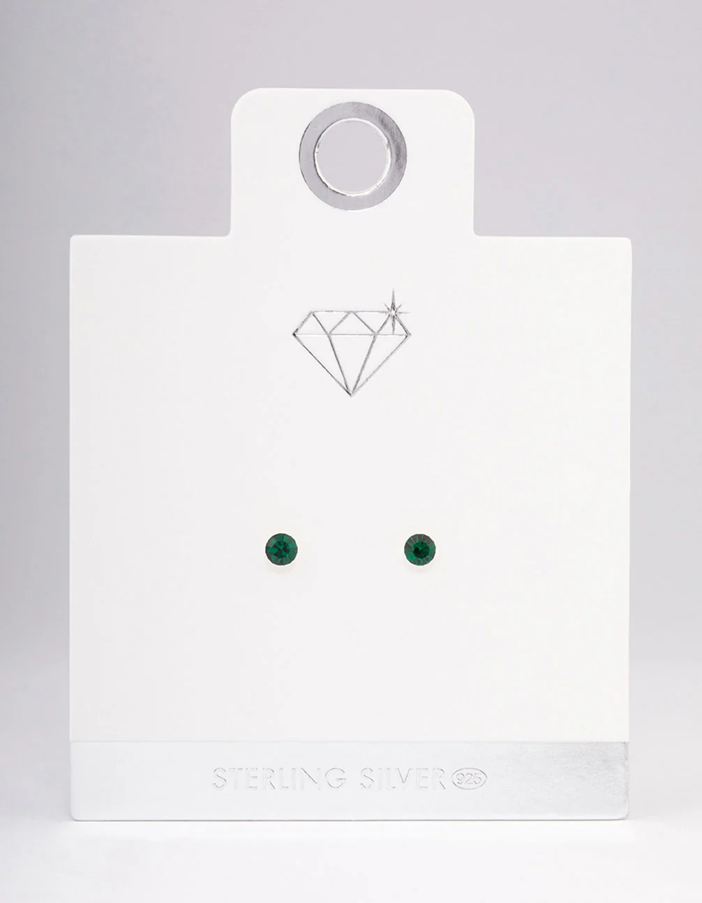 Sterling Silver Diamante Stud Earrings 4mm - Image 3
