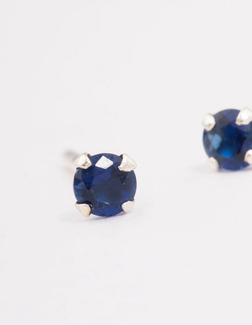 Sterling Silver Baby Blue Colour Stud Earrings - Image 2