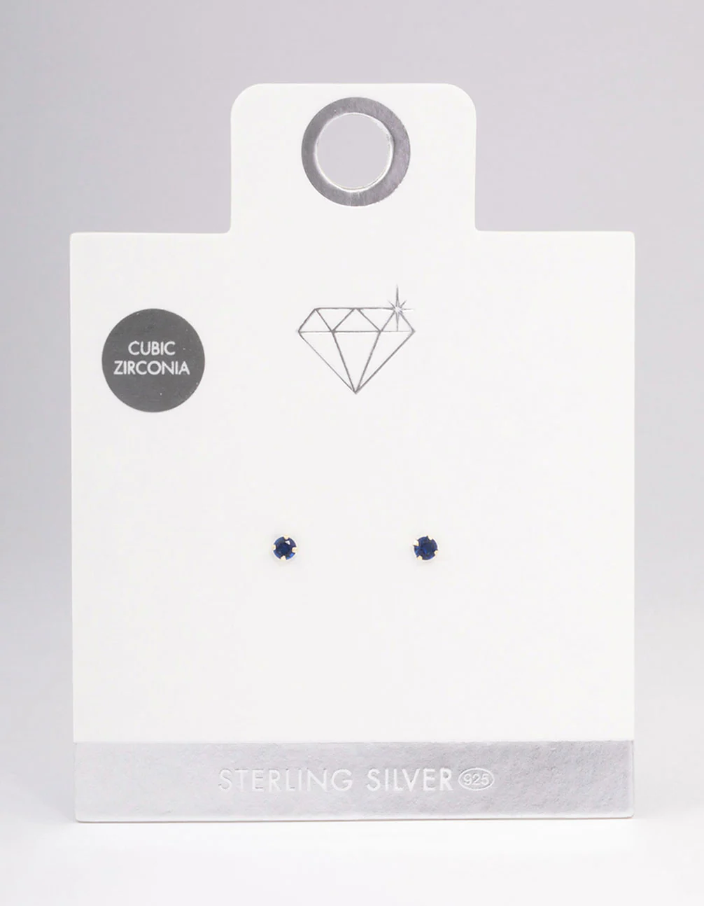 Sterling Silver Baby Blue Colour Stud Earrings - Image 3