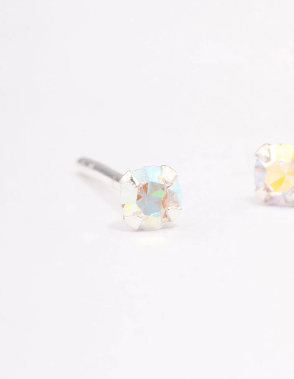 Sterling Silver Baby Pink Stud Earrings - Image 2