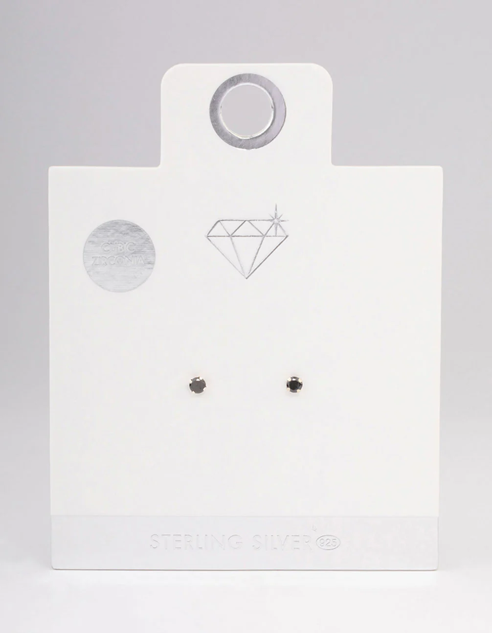 Sterling Silver Black Stud Earrings - Image 3