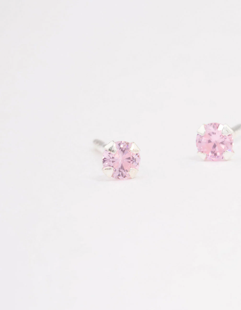 Sterling Silver Pink Pastel Stud Earrings - Image 2