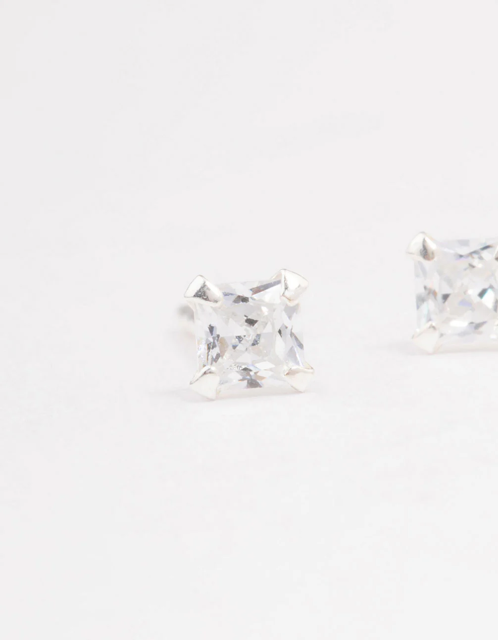 Sterling Silver Baby Pear Cubic Zirconia Stud Earrings - Image 4